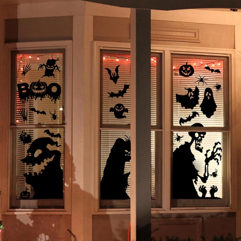 Joy Bang Halloween Window Clings Decor for Halloween Decorations, Large Scary Window Silhouette Stickers Decals Spooky Monster Zombie Clings for Party Decorations Indoor - Image 2